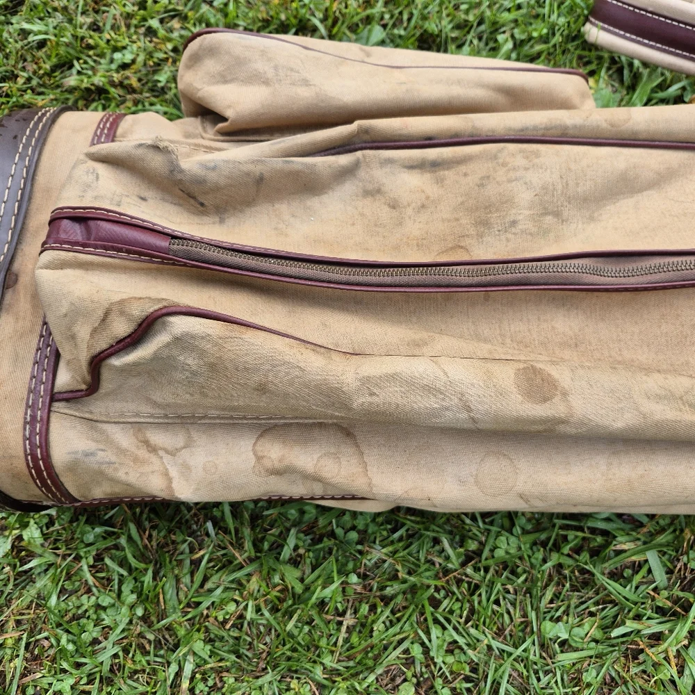 Vintage 1950's Atlantic Canvas/Leather 13-Way Sunday Carry Golf Bag with Strap - Picture 11 of 11